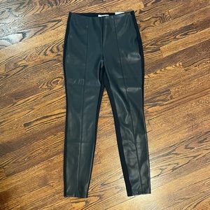 NWT Faux Leather/Knit Ankle Pants